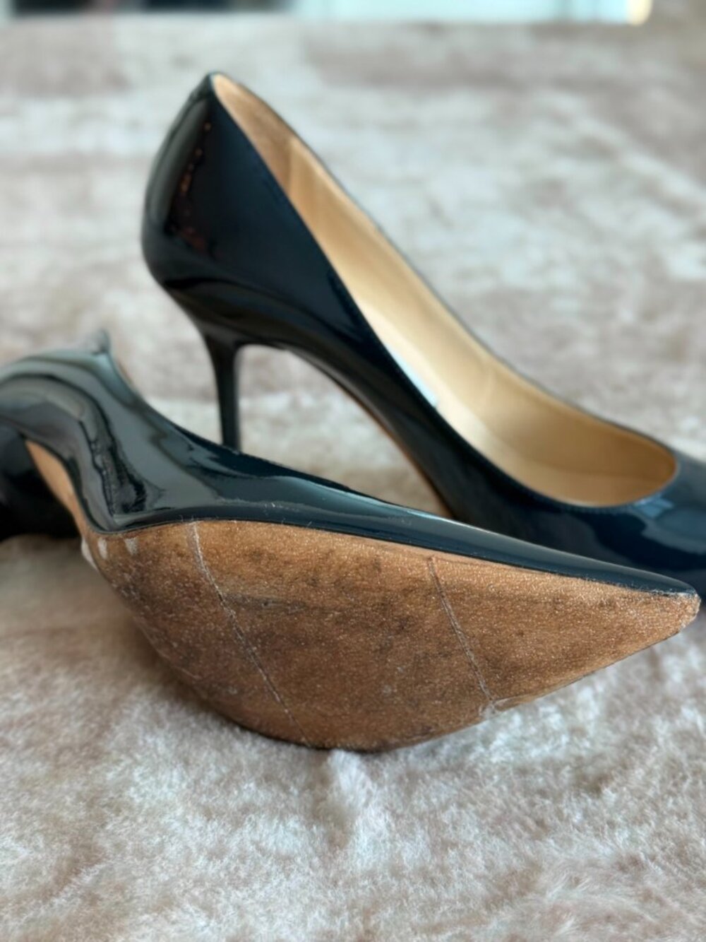 Jimmy Choo Agnes Navy Patent Leather Pumps - Picture 7 of 7